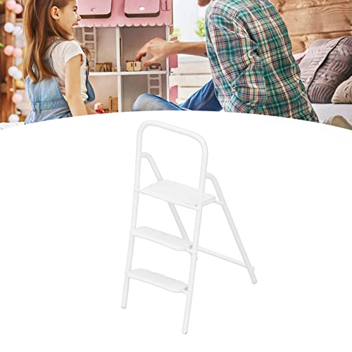 Escada de 3 Degraus Em Miniatura, Metal 1/12 Escada Em Miniatura de Textura Delicada Acessórios para