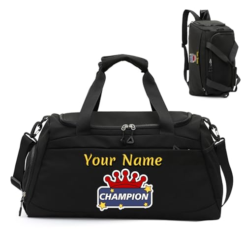 Bolsa de Viaje para Equipaje Personalizada con Foto, Nombre y Texto, Bolsa de Deporte y Fitness Tres en uno Personalizada para Hombre y Mujer, Bolsa de separación de Ropa Seca y húmeda Personalizada