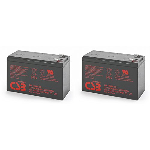 Pair of CSB HR1234WF2 12 Volt/9 Amp Hour (34 Watts) Sealed Lead Acid Battery w/0.250