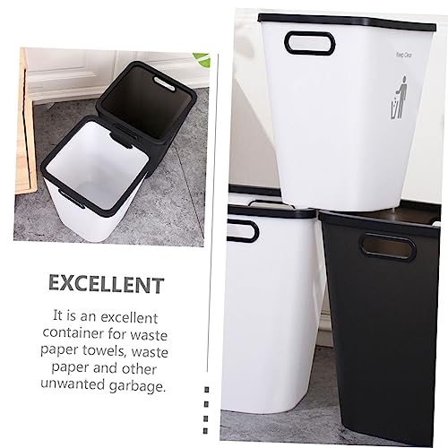Cabilock bote de basura plástico rectangular blanco miniatura 2