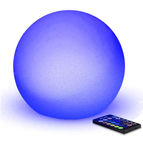 MR.GO 20cm Boule Lumineuse Sphère LED Lumière d’Ambiance avec Télécommande, Veilleuse LED Lampe de Chevet...