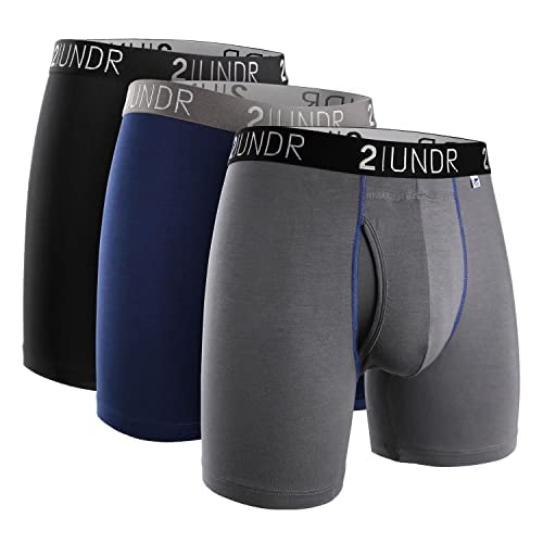 2Undr Swing Shift Boxer Brief 3 Pack (Black/Grey/Navy, Medium) #TOP16