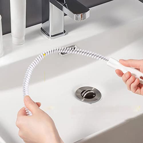 Cepillo Destapacaños para Baño, Cepillo Espiral Flexible para Limpiar Desagües, Tubos y Sifones, Herramienta para Eliminar Tapones y Obstrucciones miniatura 3