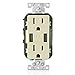 Leviton T5632-I USB Charger/Tamper-Resistant Duplex Receptacle, 15-Amp, Ivory, 1-Pack
