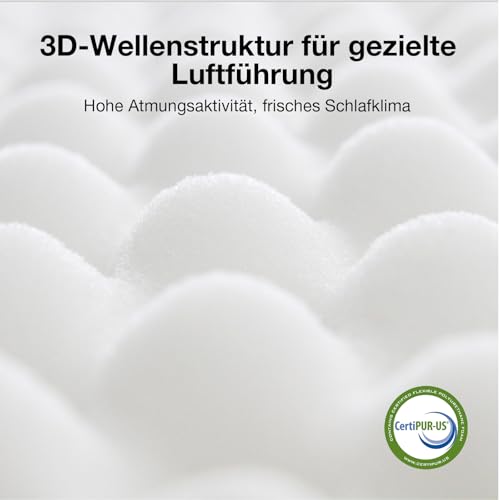 Novilla 7-Zonen Matratze 90x200 cm H3 höhe 25 cm Taschenfederkernmatratze – Ansicht 5