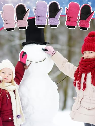 Image of SATINIOR Kids Snow Mittens Waterproof Winter Ski Gloves Warm Thicken Snow Gloves for Girls Boys