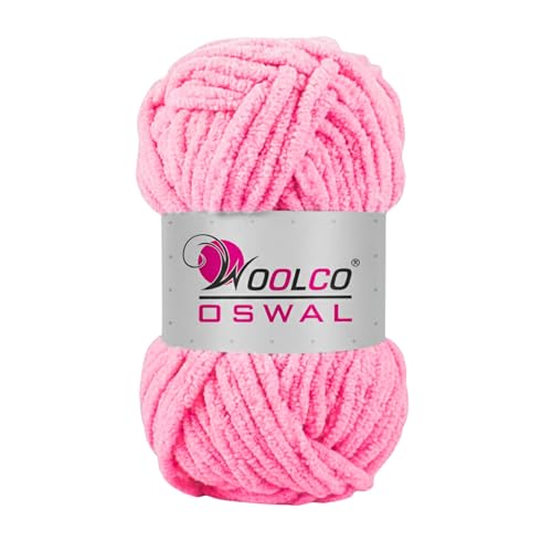Image of Yankie Chenille Supersoft Velvet Yarn, Plushie & Blankie Yarn for Crochet, Knitting, Amigurumi & DIY Crafts (Pink, Pack of 1)