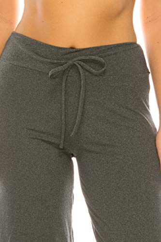 Image of Leggings Depot Women's Wide Leg Drawstring Pajama Pants for Lounge, Sleep | Soft, Breathable Poly-Span, Drawstring Waist, Comfy, Casual, Yoga, Everyday