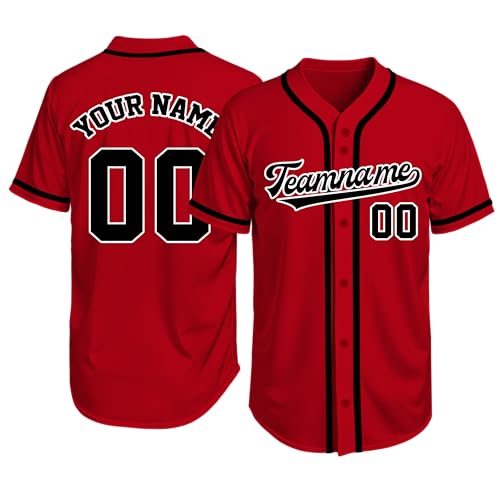 Image of Custom Baseball Jersey Personalized Stitched or Printed Name Number Baseball Shirt Sports Uniform Gifts for Men Women Youth