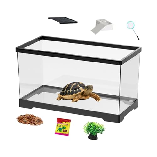 Terrarium Komplettset, Reptilienbecken, Komplett-Set Schildkröten-Terrarium, Mit Drainage Für Wasserschildkröten & Reptilien, Ideal Für Geckos, Schlangen & Amphibien