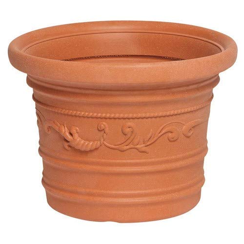 SATURNIA 8093400 Macetero Resina Redondo, Color Terracota, Resistente, Ideal Exterior, Diametro, Ø...