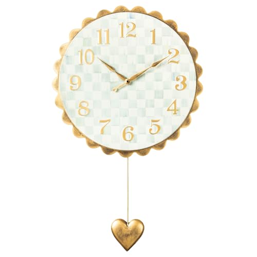MACKENZIE-CHILDS Sterling Check Heart Pendant Wall Clock by MACKENZIE-CHILDS - Used condition - US$141.04