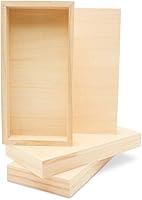 Vista 17 de Lienzo de madera estrecho de 10 x 20 x 1-1/2 pulgadas, paquete de 2 carteles de madera en blanco con marco, paneles de madera con cuna