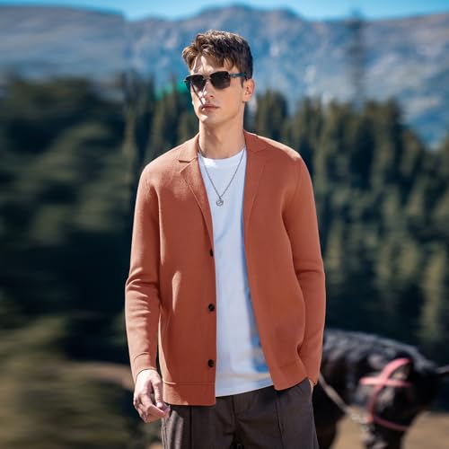 Image of Men's Cardigan Sweater Button Front V-Neck Long Sleeve Knit Sweaters