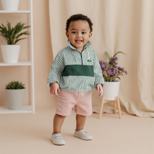 Toddler Baby Boy Sweatshirts Casual Golf Embroidery Striped Half Zipper Long Sleeve Tops for Kids Fall Clothes3