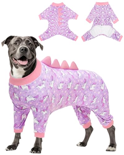 CuteBone Dinosaur Costume Dog Pajamas, Stretchy Spandex Crystal Velvet Sleepwear Coat for Small Dogs, Soft & Warm Pet Outfit Clothes for Cold Weather, Cozy Pullover Design COSP11-4XL