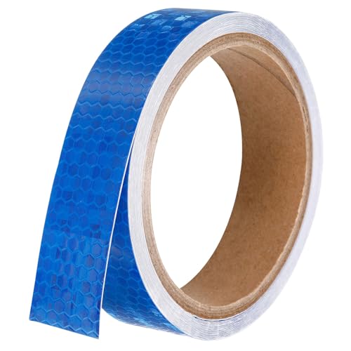 YOKIVE Cinta Reflectante, Cintas Reflectoras Autoadhesivas, Ideal Para Uso Exterior, Tráfico Y Uso Diario (Azul, 4.5 M X 2.5 Cm)