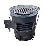 Brasero Multifuncional con Mango Alargado y Barras de Parrilla Engrosadas Ideal for Cocina de Camping Barbacoa y Calefacción ai Aire Libre Camping Stove