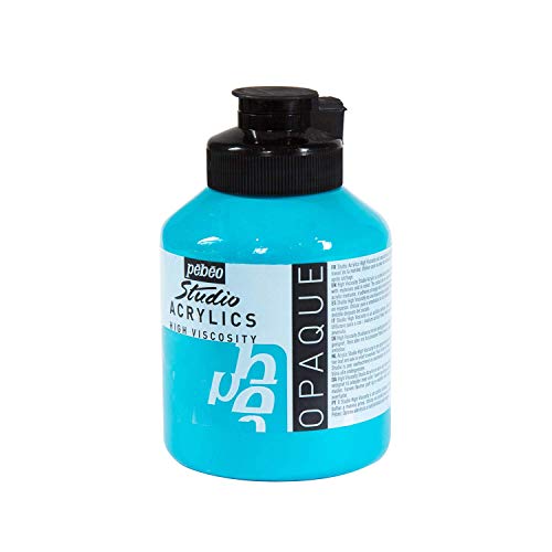 Pébéo - Acrylique Fine Studio Acrylics - Peinture Acrylique Bleu - Bleu Turquoise - 500 ml