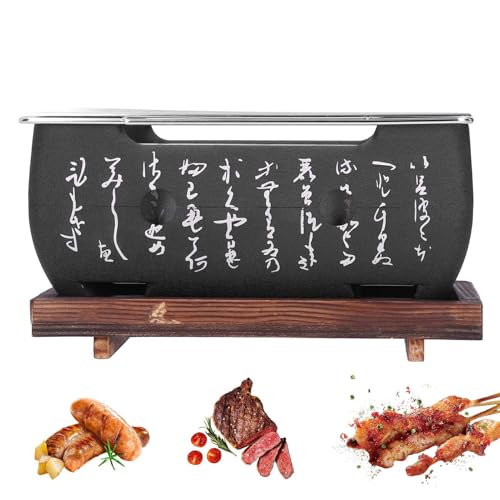 Barbacoa de carbón de leña cromada para exteriores, equipo de cocina al aire libre, horno doméstico para barbacoas de carbón, 34,5 x 17 x 12 cm, carbón vegetal cromado, parrilla de cocina para