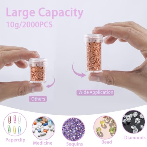 Image of Diamond Art Storage Containers 60 Slots Diamond Painting Accessories and Tools Portable Bead Organizer Boxes for Adults(Macaron - Pink)