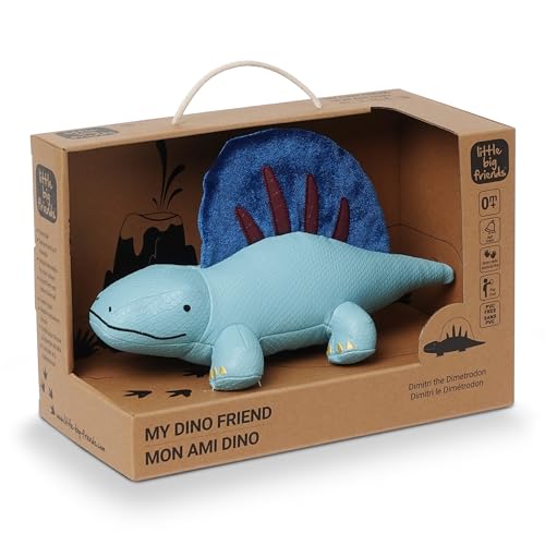 Image of Little Big Friends Dino Friends | Stimulate the Senses with Colors, Textures & a Tinkling Bell | Vegan Leather | Easy to Clean | Dimitri the Dimetrodon