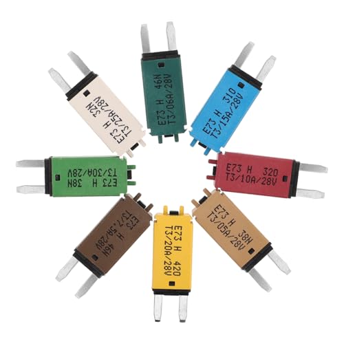 Kit de 8 fusibles automotrices mini restablecibles de perfil bajo para protección de circuito en auto, camión, RV y bote miniatura 1