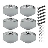 Acoustic Guitar Tuning Pegs - 6-Piece Metal Square Machine Head Set | Replacement Tuning Knobs for Guitar Upgrade, Repair, Maintenance, Musician, and Home Studio