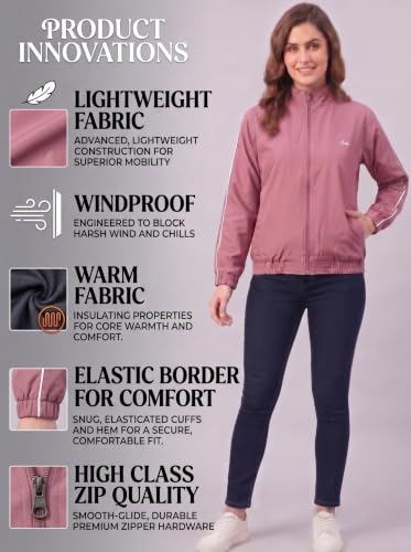 Image of Women Lightweight Jacket | Solid Casual Windcheater With 2 Pockets