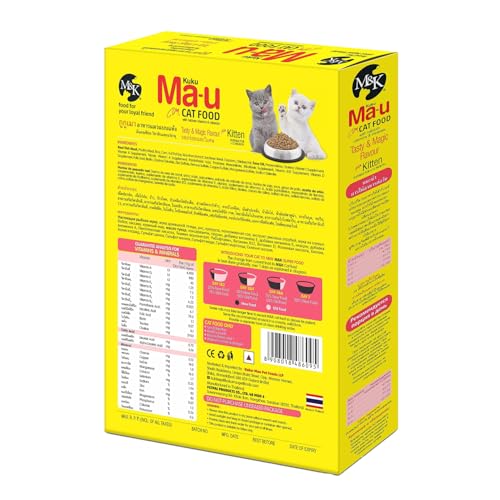 Image of M&K Kitten Cat Food - Tasty & Magic Flavour | Complete & Balanced Dry Food for Growing Kittens | Supports Healthy Growth, Strong Bones & Immunity | High Protein Nutrition | Crunchy Kibble | 2.4 Kg