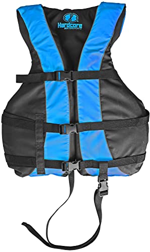 Hardcore Water Sports High Visibility Life Jacket Vest with Additional Leg Strap | USCG Approved PFD