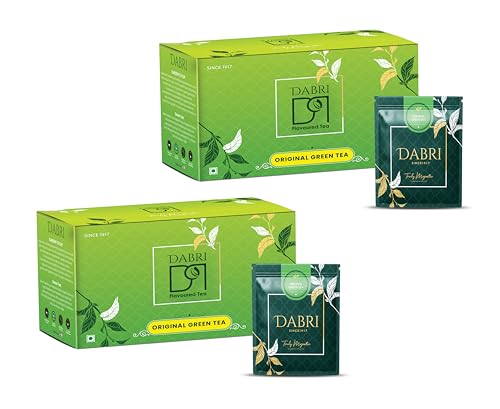 Image of Dabri Detox Green Tea Double Chamber 50 Dip Tea Bags|Pack of 2 x 25 Tea Bags Each |Fresh Natural flavoured green tea for good health|Rich with Anti-Oxidants|Immunity Booster & Used to Reduces Waist