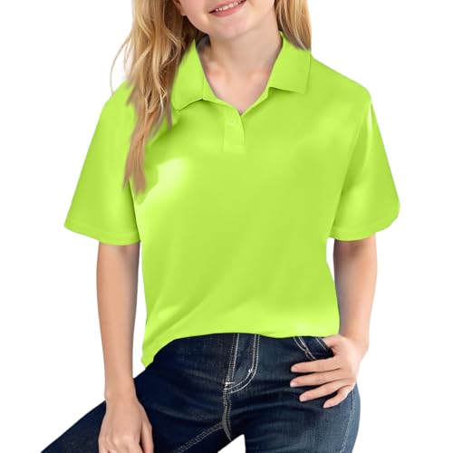 Girls Short Sleeve Shirt School Uniform Classic Fit Soft Top Casual Tee