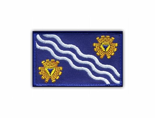 Merseyside - Bandera - Adhesivo activado por calor / parte trasera termoadhesiva - Insignia/parche bordado