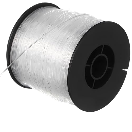 DIYEAH 1set Clear Nylon Fishing Line Monofilament Fishing Cord with Crimp Sleeves and Abrasion-Resistant for Crafts Hanging