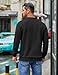 COOFANDY Men's Crewneck Sweatshirt Casual Long Sleeve Geometric Texture Sweatshirts Fall Fashion Trendy Pullover Shirts Black