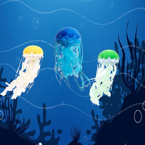 Tiny Heart Quallen-Plüschtier für Kinder, Blau Qualle, 15cm/6” Simulation eines süßen Qualle Plüschtiers,Marine Life Series, weiches Stofftierkissen geeignet für Schlafzimmer Wohnzimmerdekoration