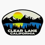 Clear Lake California Fishing Boating Window Water Bottle Bumper Sticker Decal 5'