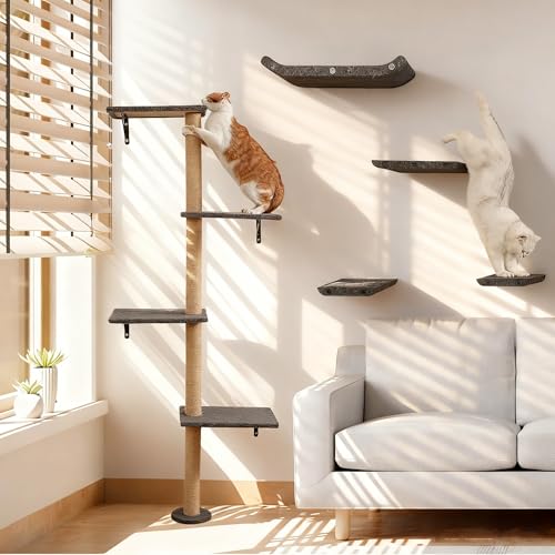 Árbol para gatos de pared 73 pulgadas sisal 4 niveles miniatura 2