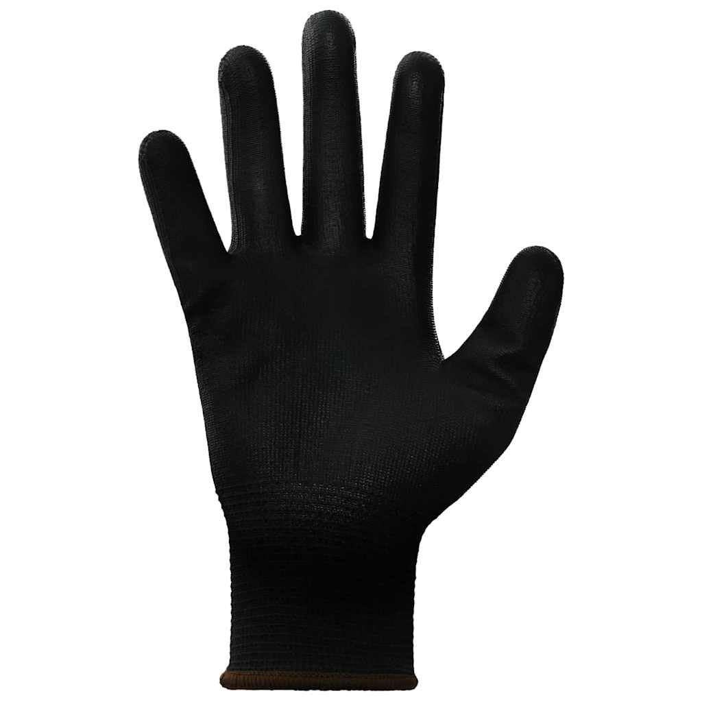 Gants de Travail 24 pièce Noir 8 / m Polyester pour Homme et Femme, Outils de Jardin, Mécanicien, Jardinier