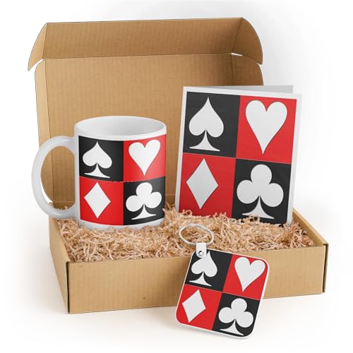 3dRose Poker Gift Set for Card Players - Includes Mug, Keychain, and Playing Cards - Perfect Birthday and Holiday Present for Poker Enthusiasts