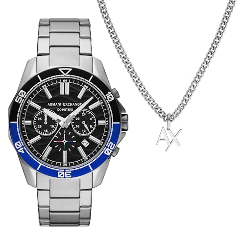 Image of Armani Exchange A|X Dive-Inspired Stainless Steel Watch for Men