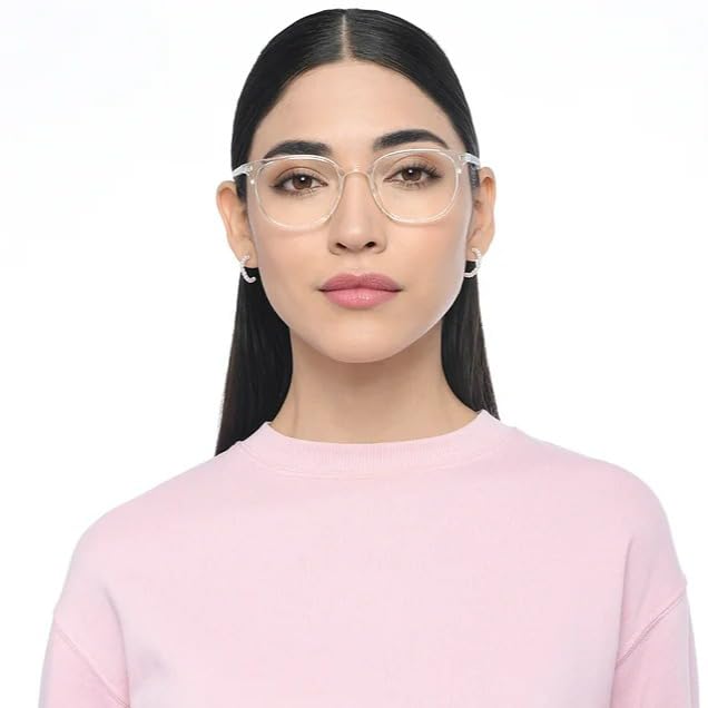 Image of LENSKART BLU | Zero Power Cut Computer Glasses | Anti Glare, Lightweight & Blocks Harmful Rays | UV Protection Specs | Full Rim Round | For Men & Women | Large | LB E16226