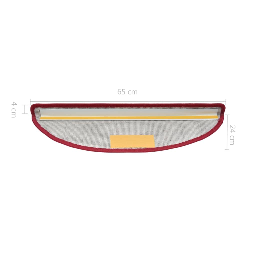 homiuse 15 STK. Treppenmatten Bordeauxrot 65x24x4 cm Treppenstufen Matten Modern Stufenteppich Treppenstufen Antirutsch Treppenstufen Schutz Stufenmatten Innen Komfortabel Langlebig Leicht Reinigen