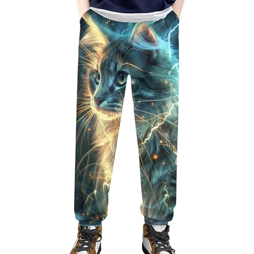 Sweatpants for Boys Lightweight Gym Athletic Baggy Pants for Kids Soft Comfy Jogger Sweatpants with Pockets