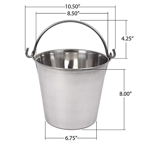 Lindy's Stainless Steel Pail, 6 Quarts, Silver #TOP3