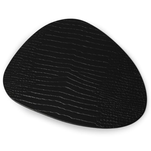 Image of Three Sixty Premium Leather Gaming Mouse Pad for PC | Mousepad for Laptop Wireless | Mouse Mat Anti Skid, 25x22 cm for Daily Tasks, Large, Small Desk Sizes (Croco Black)