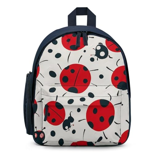 Red Black Spotted Ladybug Backpack for Men Women, Durable Small Bookbag Lightweight Daypack for Travel, Hiking, Blue-style