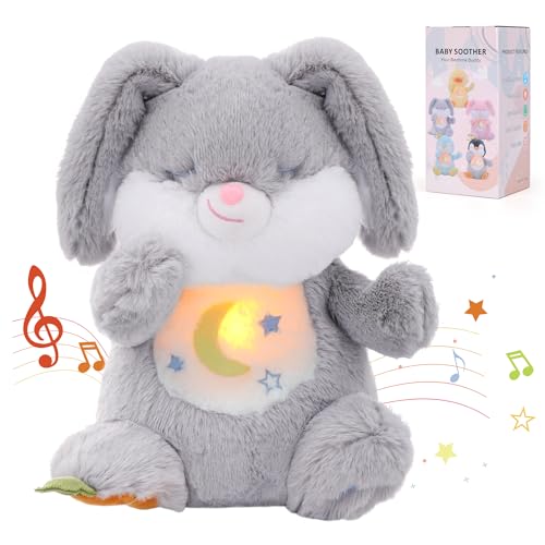 Edencomer Peluche Qui Respire, Doudou Bébé avec Bruit Blanc, Veilleuse Musicale Lumineuse, Peluche Anti-Stress Respirante - Cadeau Naissance Fille Garçon...