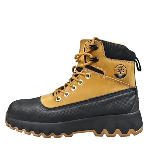 Image of Mens Work Boots Composite Toe Boots for Men Genuine Leather Rubber Sole No Slip Waterproof Shoes Industrial & Construction Safety